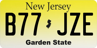 NJ license plate B77JZE