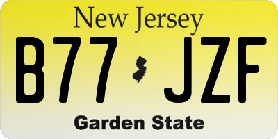 NJ license plate B77JZF