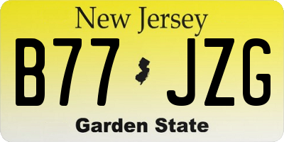 NJ license plate B77JZG