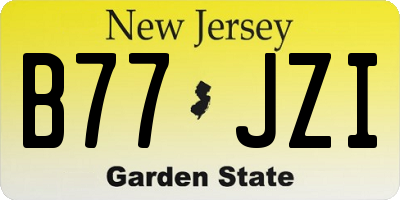 NJ license plate B77JZI
