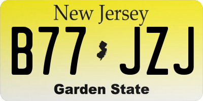 NJ license plate B77JZJ