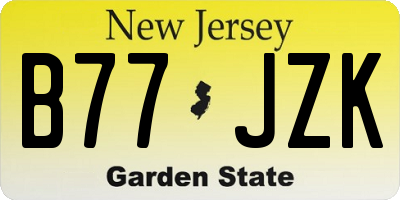 NJ license plate B77JZK