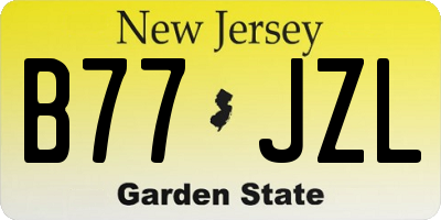 NJ license plate B77JZL