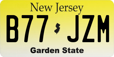 NJ license plate B77JZM