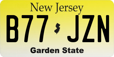 NJ license plate B77JZN