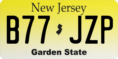 NJ license plate B77JZP