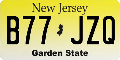 NJ license plate B77JZQ