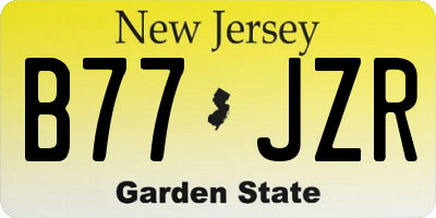 NJ license plate B77JZR