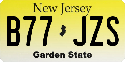NJ license plate B77JZS