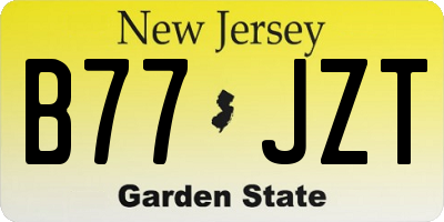 NJ license plate B77JZT