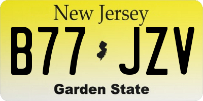NJ license plate B77JZV