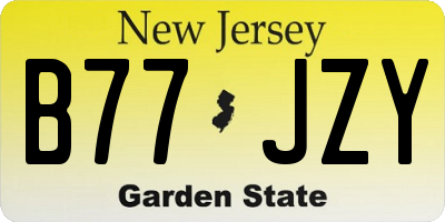 NJ license plate B77JZY
