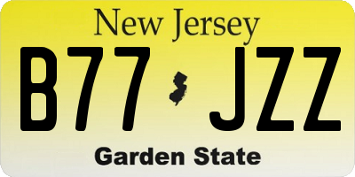 NJ license plate B77JZZ