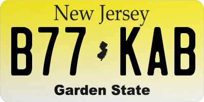 NJ license plate B77KAB