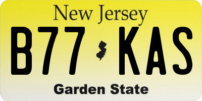 NJ license plate B77KAS