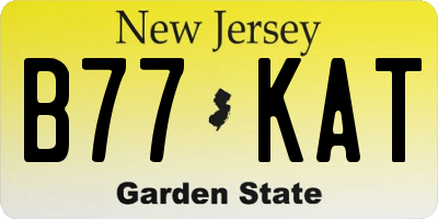 NJ license plate B77KAT