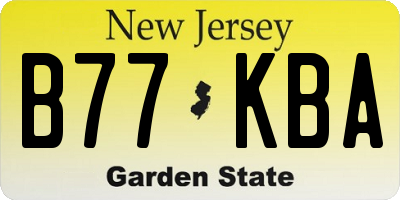 NJ license plate B77KBA