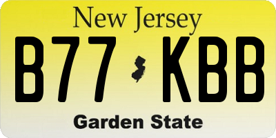 NJ license plate B77KBB