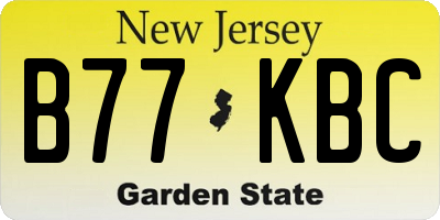 NJ license plate B77KBC