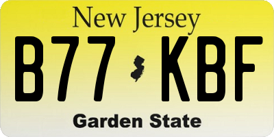 NJ license plate B77KBF
