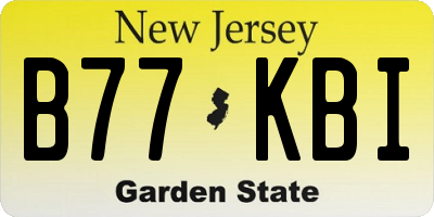 NJ license plate B77KBI