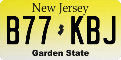 NJ license plate B77KBJ