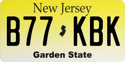NJ license plate B77KBK