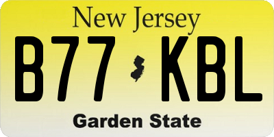 NJ license plate B77KBL