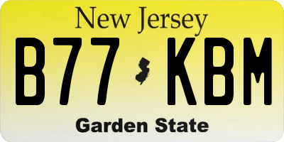 NJ license plate B77KBM