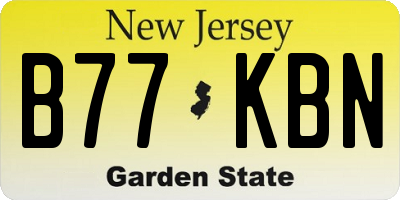 NJ license plate B77KBN