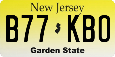 NJ license plate B77KBO