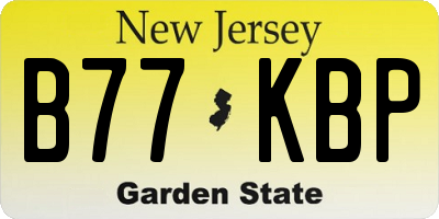 NJ license plate B77KBP