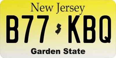 NJ license plate B77KBQ