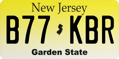 NJ license plate B77KBR