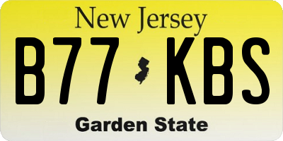 NJ license plate B77KBS
