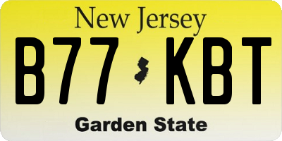 NJ license plate B77KBT
