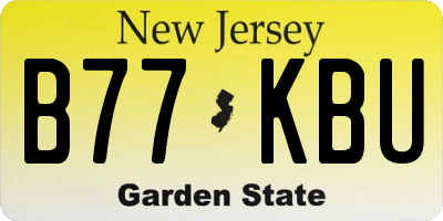 NJ license plate B77KBU