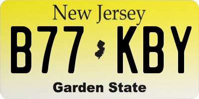 NJ license plate B77KBY
