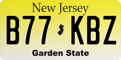 NJ license plate B77KBZ