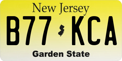 NJ license plate B77KCA
