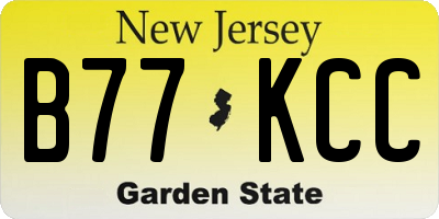 NJ license plate B77KCC