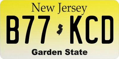 NJ license plate B77KCD