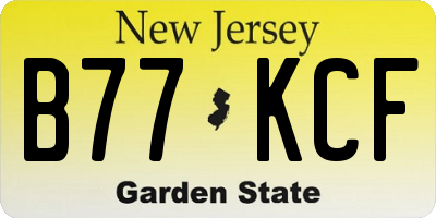 NJ license plate B77KCF