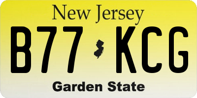 NJ license plate B77KCG