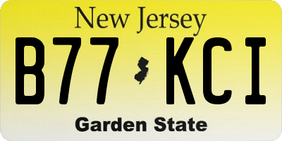 NJ license plate B77KCI