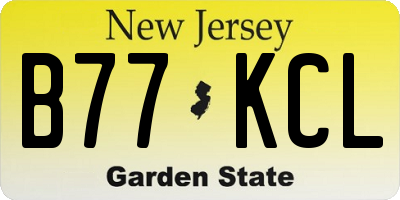 NJ license plate B77KCL