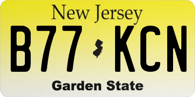 NJ license plate B77KCN