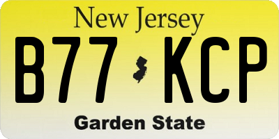 NJ license plate B77KCP