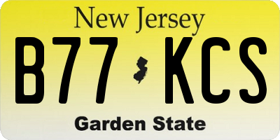 NJ license plate B77KCS