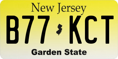 NJ license plate B77KCT